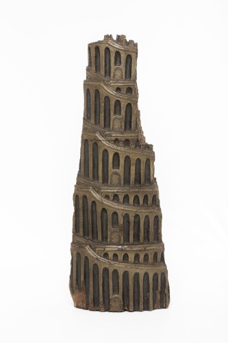 Uithangteken in de vorm van een Toren van Babel
